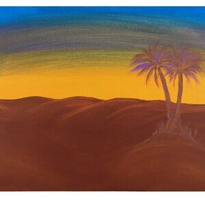 “Sunny Dune Palms” Landscape Original Painting